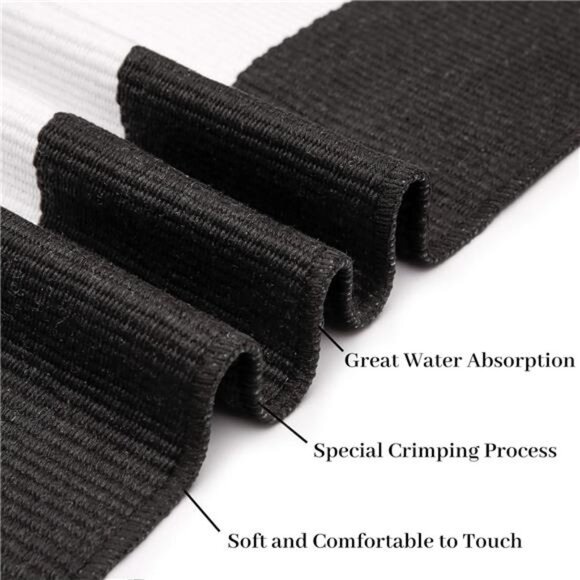 Black White Striped Rug-3x5 Front Door Mats Outdoor,Washable Rug for porch Decor - Picture 5 of 6